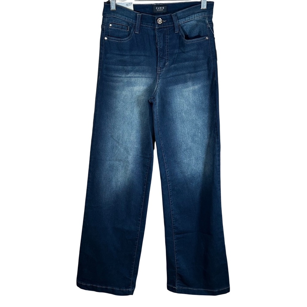 Curve Appeal Jeans Womens High Rise Wide Leg London Wash Size 4/27 New